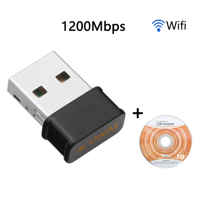 USB 2,0 1200 Мбит/с Wifi адаптер двухдиапазонный 5,8 ГГц 2,4 ГГц 802.11AC RTL8812BU Wifi антенна ключ сетевая карта для ноутбука Настольный