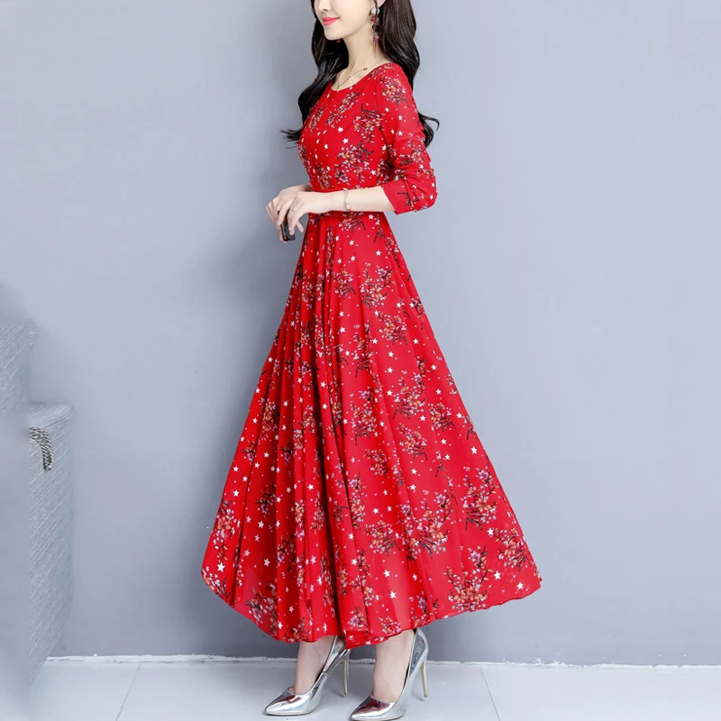 Женское платье с длинным рукавом в стиле ретро | Женская одежда