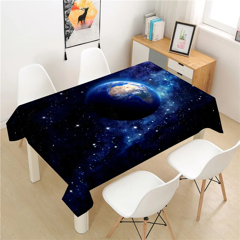 

Earth Tablecloth polyester Hotel Picnic Table Rectangular Table Covers Home Dining Tea Table Decoration