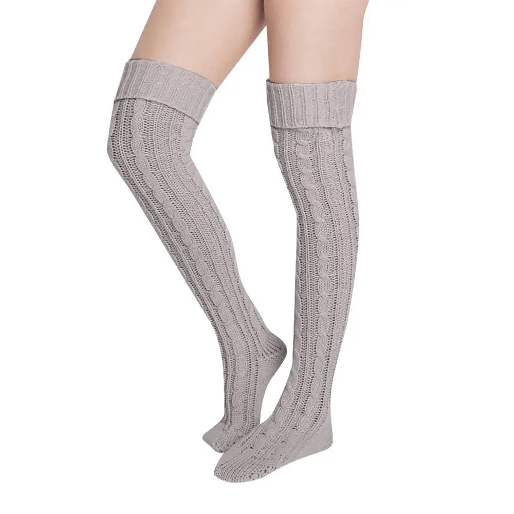 Женские колготки высокие гетры длинные вязаные чулки теплые зимние брюки для