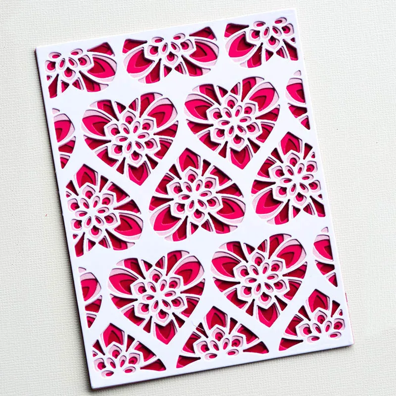 3 шт./компл. прямоугольник пластина сердца Слои металлический Трафаретный