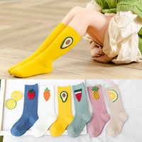 children cute cotton socks avocado lemon watermelon fruit printed long socks baby toddler girls knee high kids tube socks