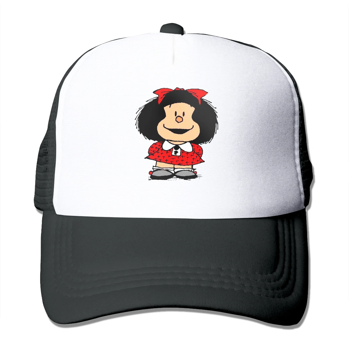 

Бейсболка Smile Mafalda Quino для мужчин и женщин, стильная Регулируемая Кепка-тракер с сетчатым верхом, с рисунком манги, s