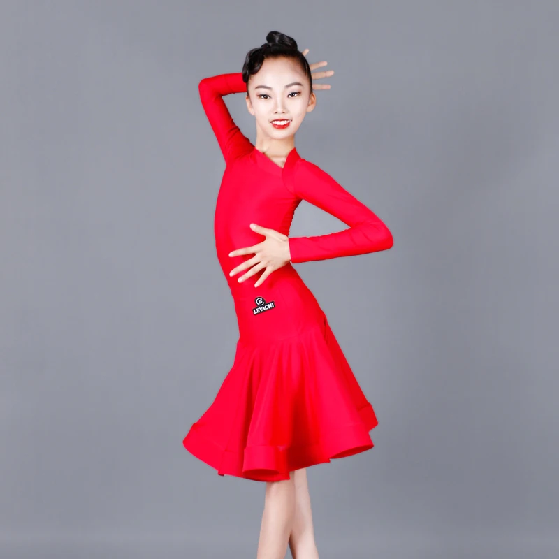 

Платье для латинских танцев для девочек, Профессиональная детская одежда для тренировок, юбки для латинских танцев, стандартное платье для бальных танцев es DQS3745