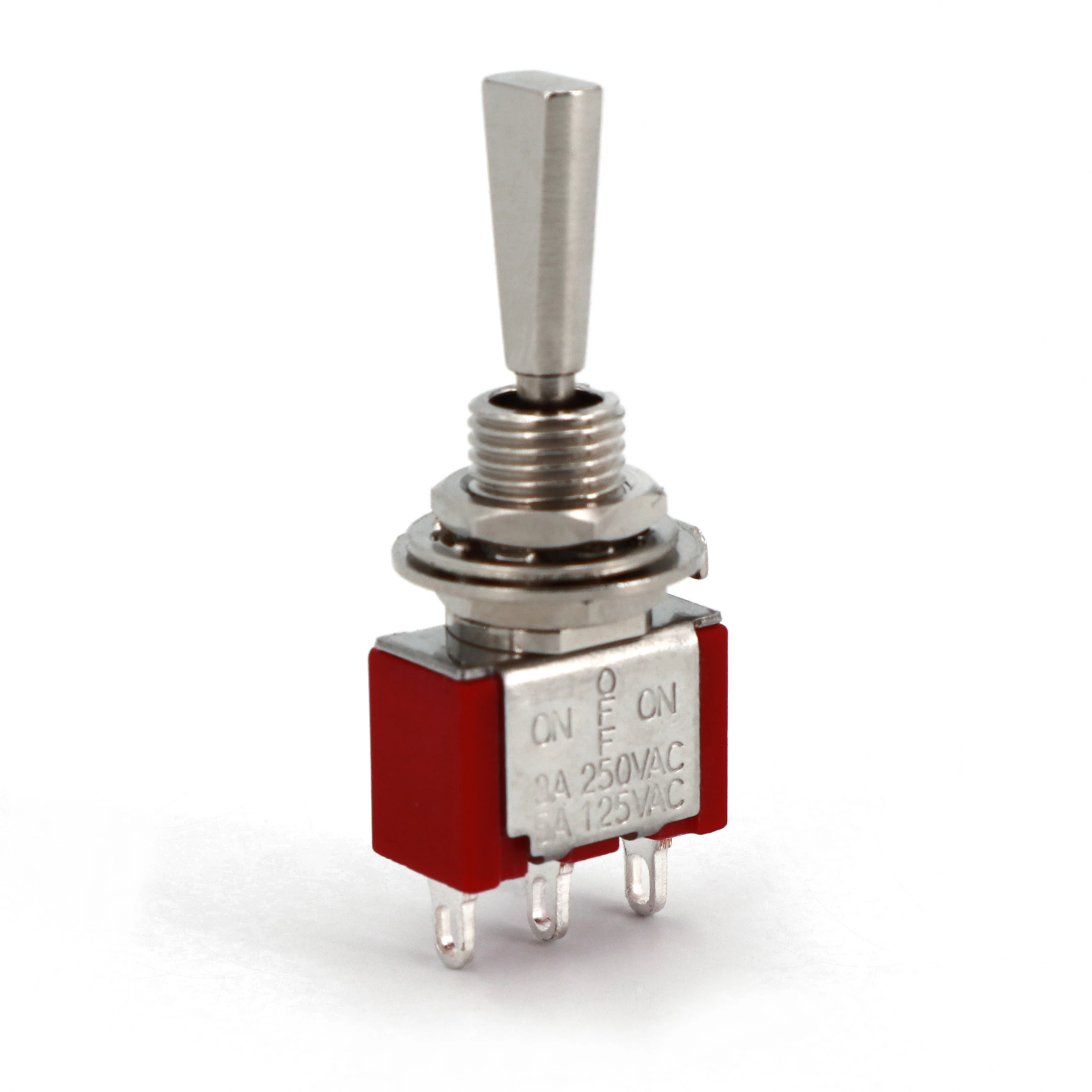 

1Pc SH T8014-UHBQ Flat Handle SPDT 3Pin Mini Toggle Switch ON-OFF-ON Maintained 3Position