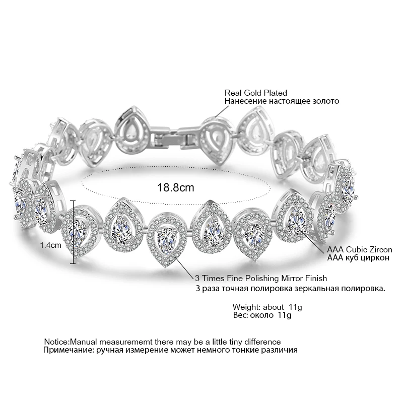 Бренд RAKOL роскошный дизайн известный капля воды кубический цирконий свадебные