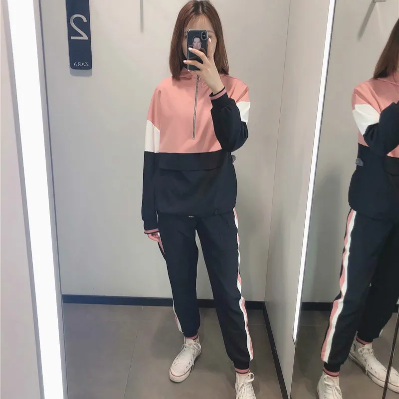 Новое поступление Винтажный Розовый бейсбольный пуловер бомбер контрастных