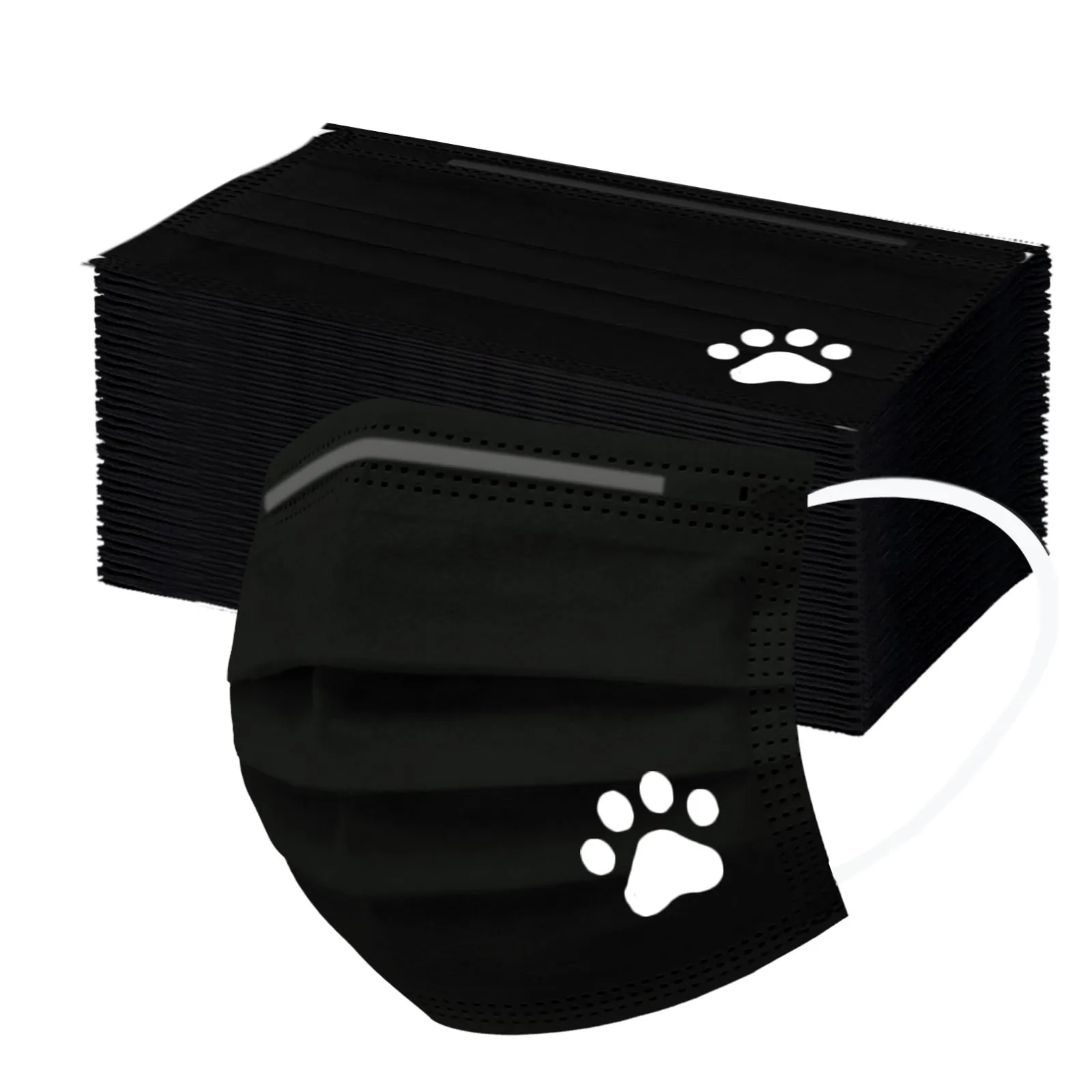 Черная маска одноразовая для лица петли уха ветрозащитный туманной дымки