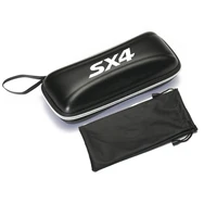 for suzuki sx4 accessories black leather printing logo glasses case sunglasses case box for suzuki sx4