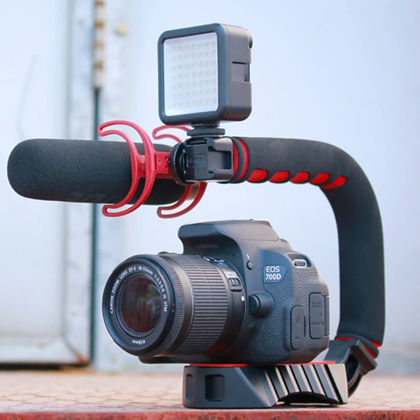 

Ulanzi U-Grip Triple Cold Shoe Mount Stabilizer Handle Grip Rig Photo Studio Set With Microphone For Dslr Nikon Canon Smartphone