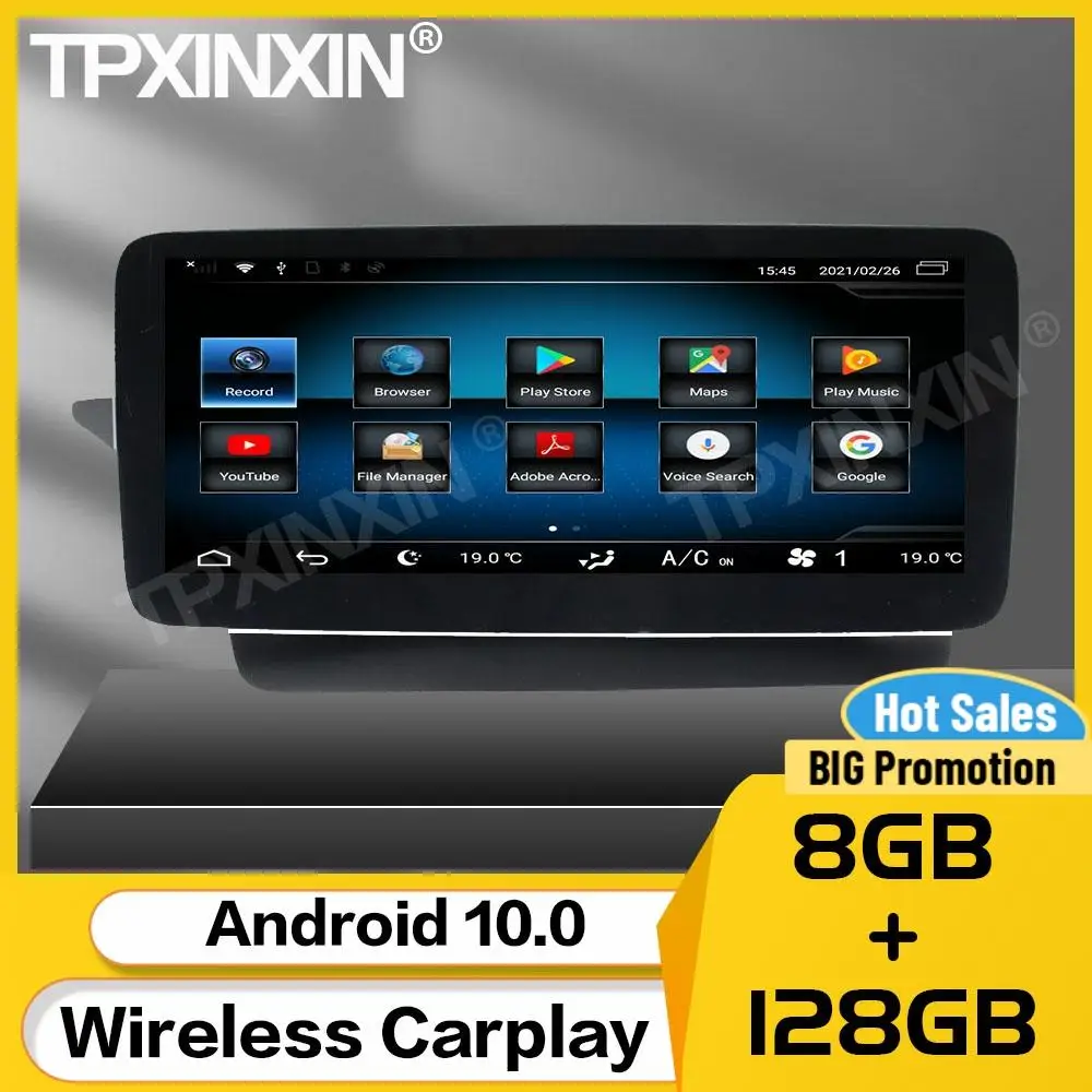 

8+128G Car Multimedia Stereo Receiver Android 10 For Mecerdes Benz E Series 2011 2012 2013 2014 GPS BT Navigation Auto Head Unit