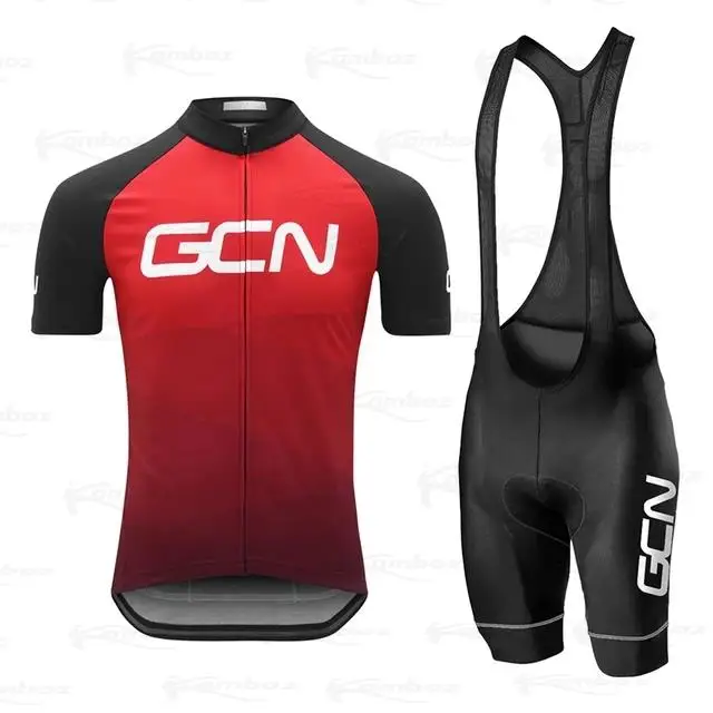 Red GCN Team Cycling Jersey Set 2022 Man Summer MTB Race Clothing Short Sleeve Ropa Ciclismo Outdoor Riding Bike Uniform | Спорт и
