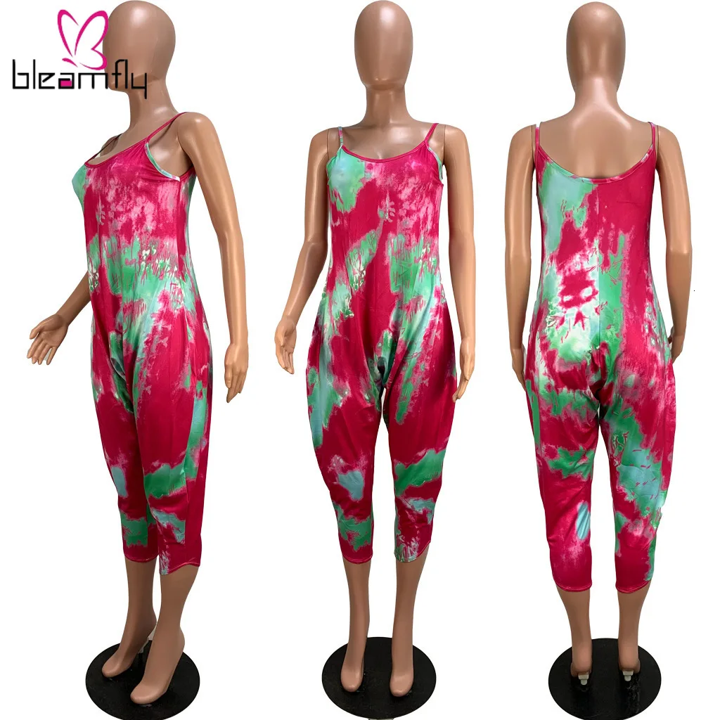 Повседневные женские шаровары с принтом в виде галстука-красителя Свободные