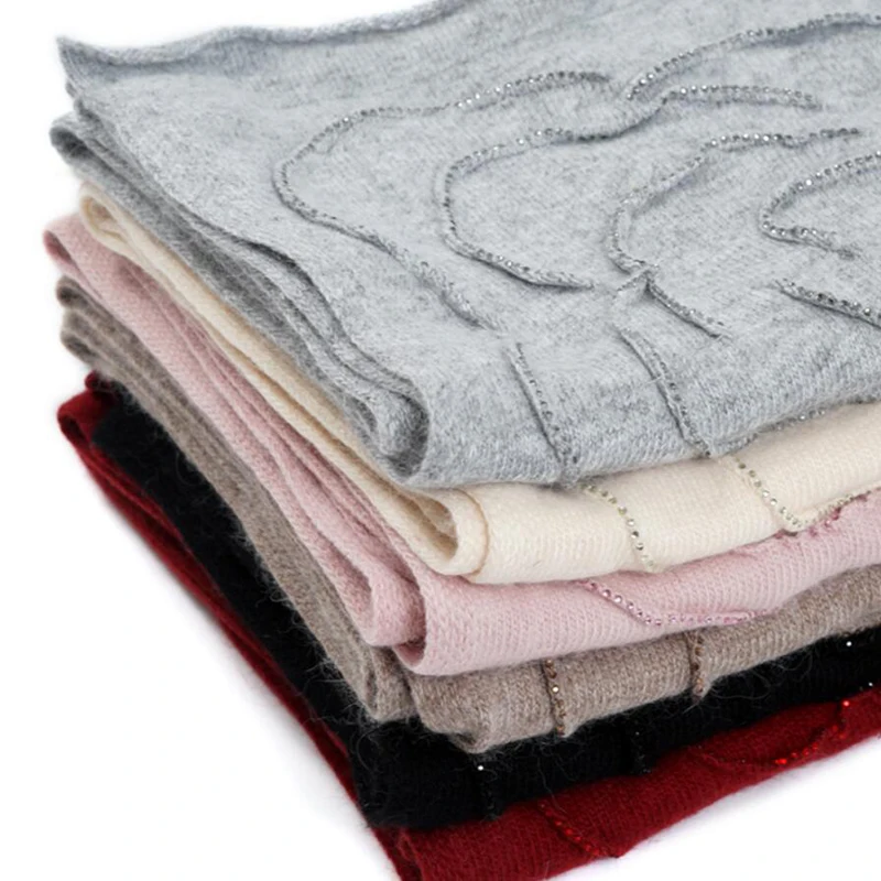 Женский комплект из шапки и шарфа осенне зимние шерстяные модный элегантный