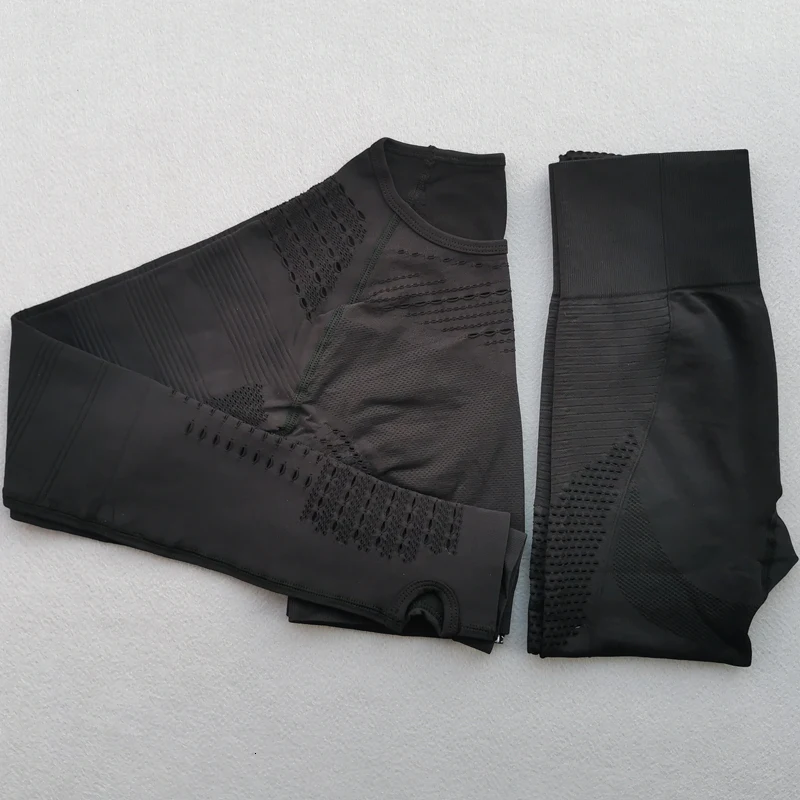 Женский комплект для спортзала йоги бесшовная одежда тренировок спортивная