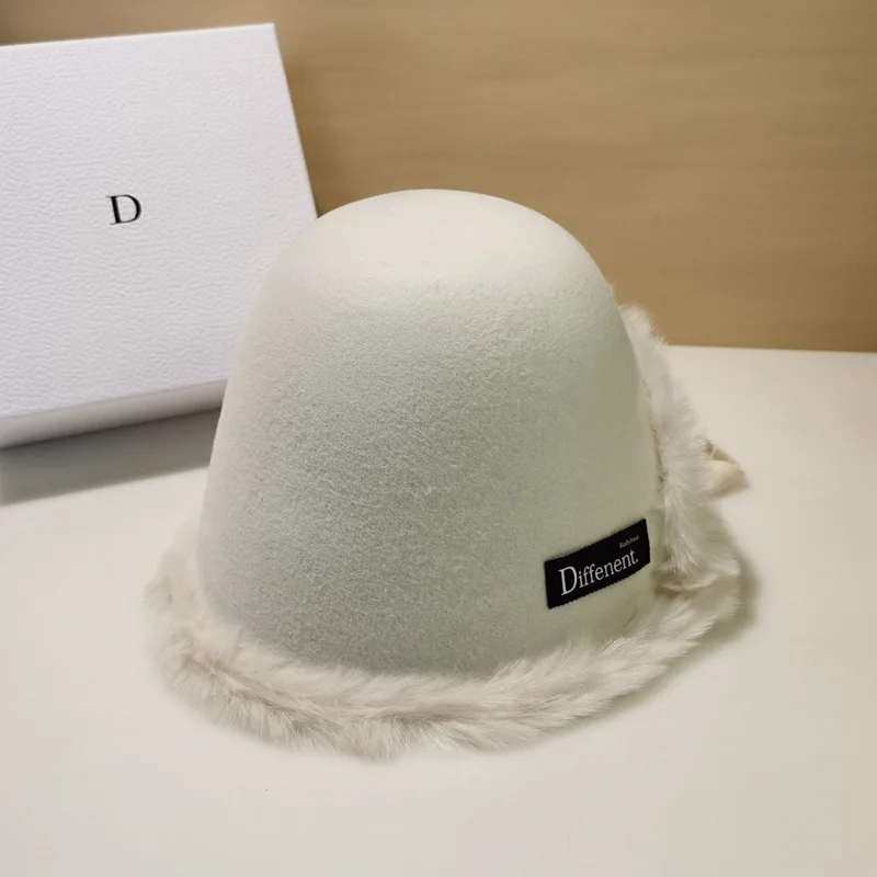 Женская фетровая шляпа Повседневная теплая плюшевая Панама с разрезом сзади