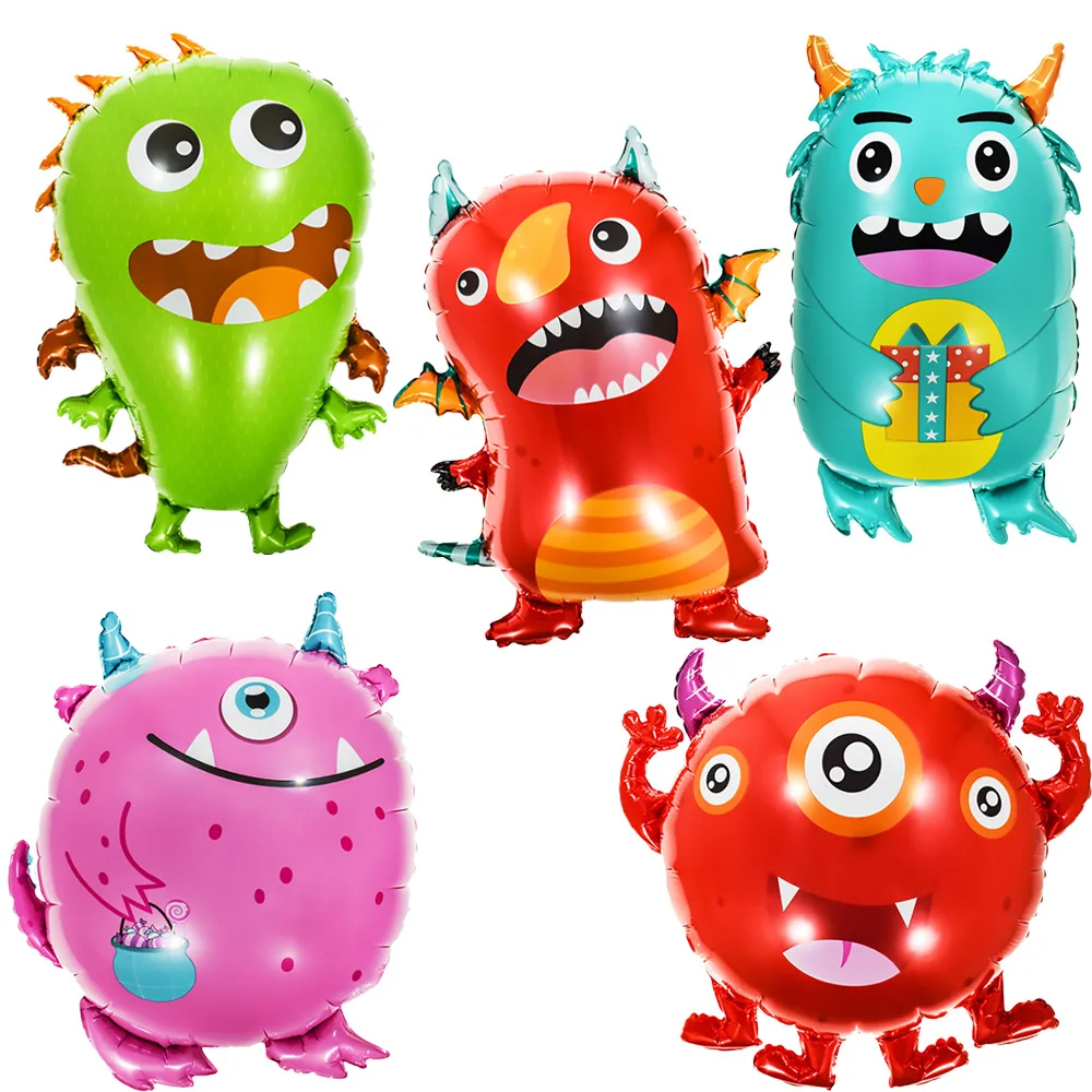 

3/5Pcs Birthday Party Monster Theme Balloon Decoration Aluminum Foil Cute For Christmas Birthday Baby Shower Party Supplies