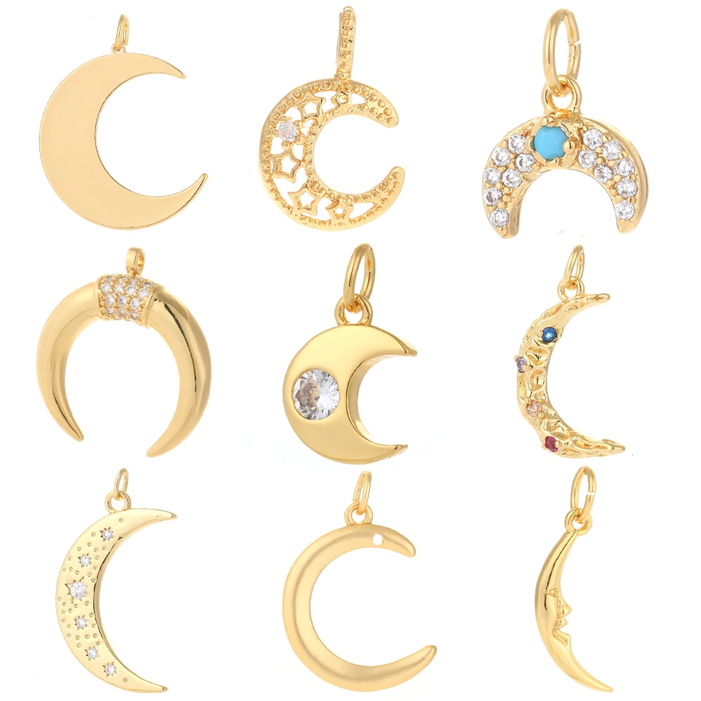 

Moon Jewelry Charms for Jewelry Making Gold Cute Charm Designer Penant Charms for Diy Earrings Necklace Bracelet Make Copper