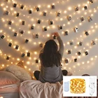 Светодиодная гирлянда 1 м2 м5 м, сказочное освещение с зажимом для фото, уличная гирлянда с питанием от аккумулятора, Рождественское украшение вечерние ринки, свадьбы, Рождества