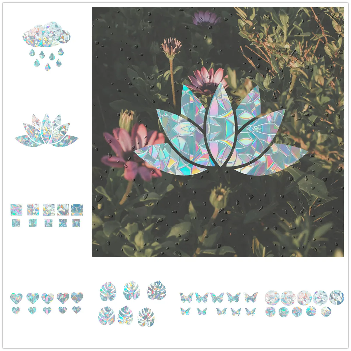 Декоративные Стикеры Радуга пленка для окон в стиле Ловца снов Светоотражающие