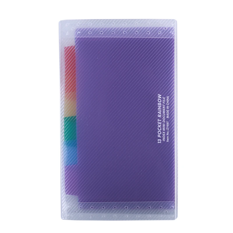 Buckle Models Rainbow 13-pin Organ Bag Portable Information Things Package Plastic Student File | Дом и сад