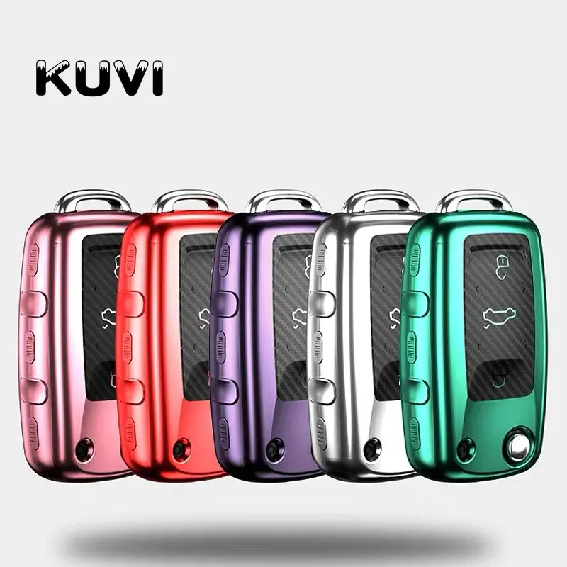 Мягкий чехол из ТПУ для автомобильного ключа Volkswagen VW Passat Golf Jetta Bora Polo Sagitar Tiguan Skoda