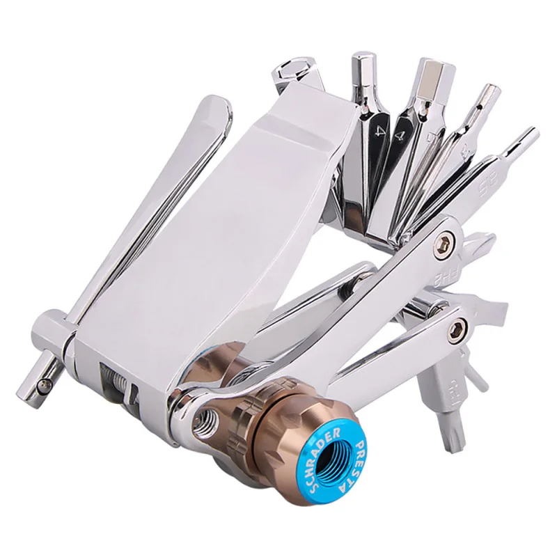 

16 в 1 многофункциональный инструмент для велосипеда, цепной выключатель, джойстик для шин, Аллен, гаечный ключ, велосипедный инструмент, наб...