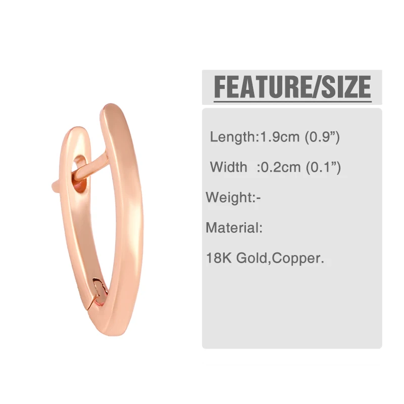 Женские серьги с цирконием OCESRIO 2 размера простые в форме розового золота 585 пробы