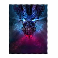 58 x 80 inch gothic style dragon print super soft throw blanket for bed couch sofa lightweight travelling camping throw size