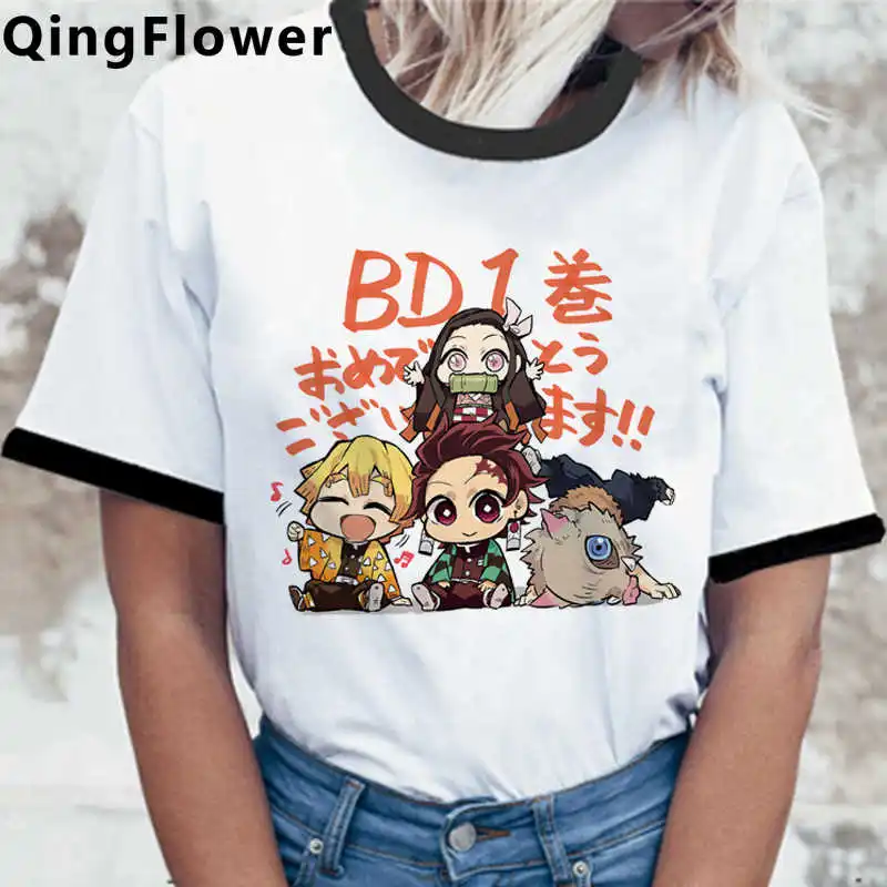 

Одежда Kimetsu No Yaiba для мужчин, рассекающая демонов, 2020, эстетичная Повседневная Уличная одежда, футболка, Летний Топ harajuku kawaii