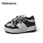 Зимние новые детские спортивные кроссовки, брендовая теплая обувь для маленьких мальчиков, детские серые кожаные повседневные кроссовки для девочек, кроссовки на массивной подошве