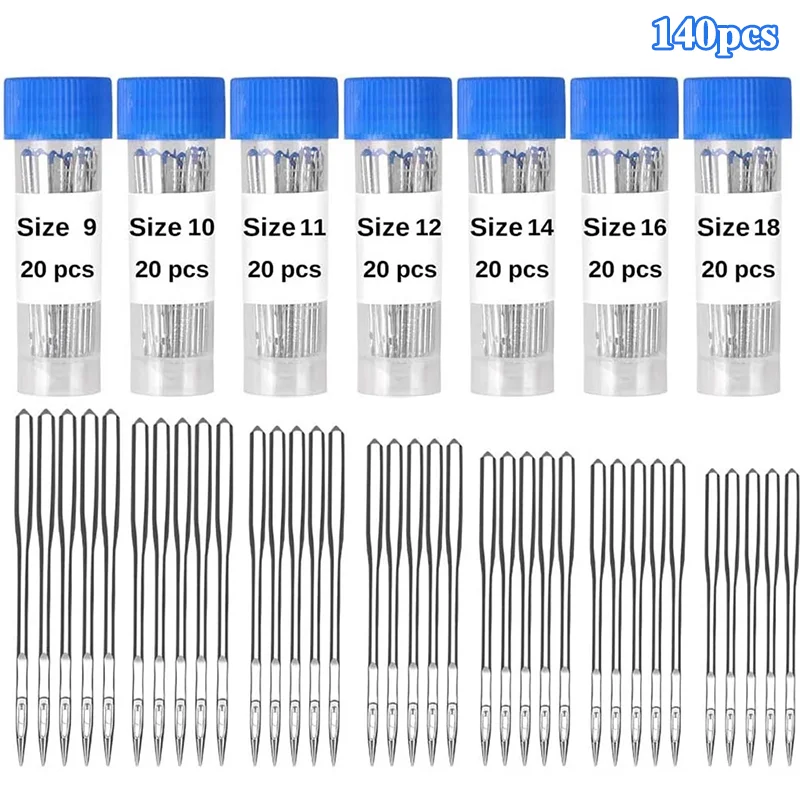 

LMDZ 140 Count Sewing Machine Needles - 7 Sizes Sewing Machine Needles with Needle Bottle with Rust-proof Stitchwork Accessories