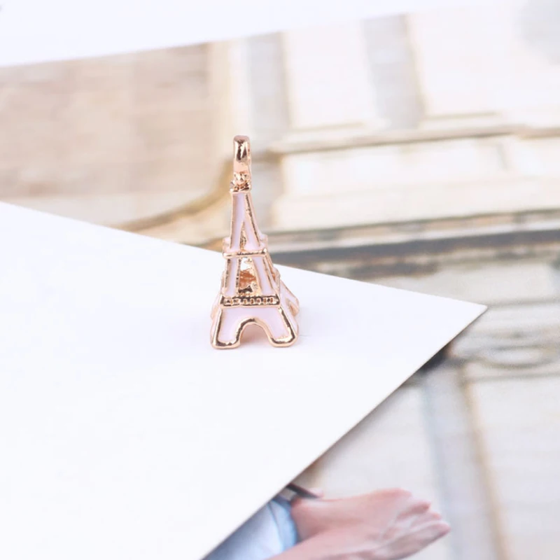 20 шт./лот Позолоченные Подвески в форме Эйфелевой башни с каплями масла для