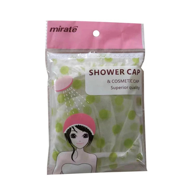

Shower cap waterproof high quality elastic 1PC female shower cap dot thickened elastic shower cap women's hair salon bathroom su