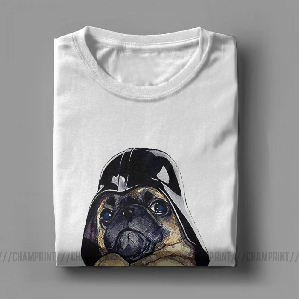 Смешная футболка для мужчин Enjoin The Bark Side Pug с коротким рукавом принтом круглым