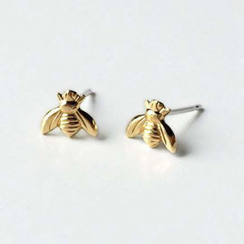 

1 Pair Cute Tiny Bee Earring Jewelry Gold Plated Honey Bee Earrings Stud Earrings for Women Girls Fashion Jewelry Accessories