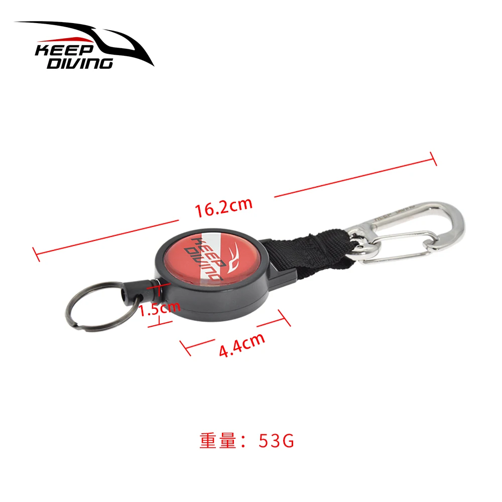 

Diving Anti-lost Spring Scalable Stainless steel wire Lanyard Under Water TEC Dive Safety Tool With Quick-release Buckle