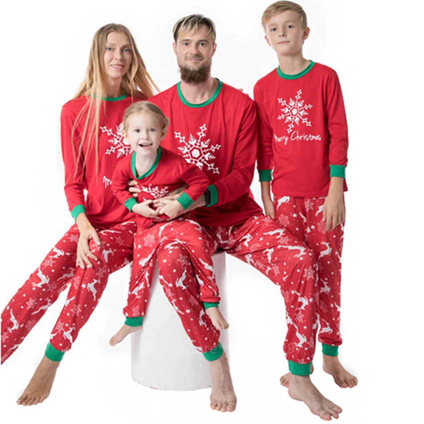 Снежинка 2021 Лидер продаж семейная Одежда для взрослых и детей Рождественская