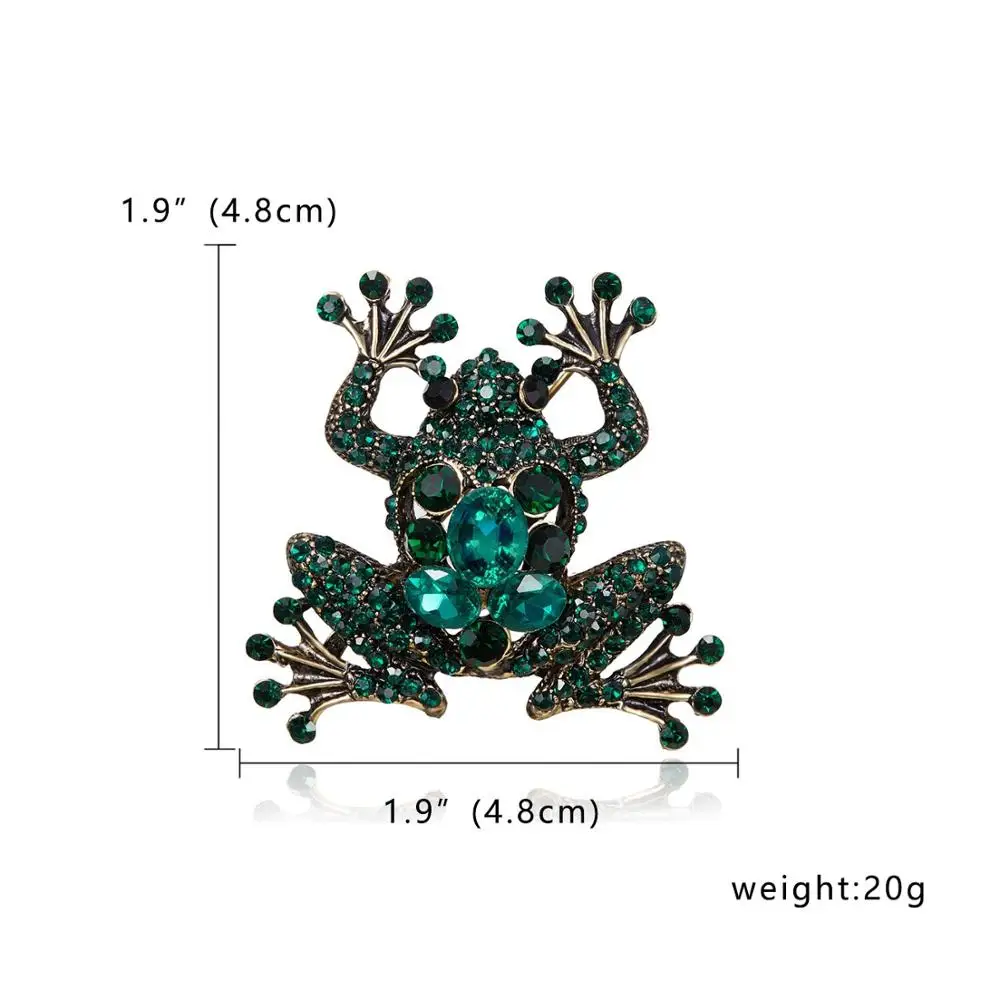 Frog Ринху живой Кот Рождество маленький олень черепаха Сова собака лягушка животное броши для вечерние Кристалл Эмаль шпильки Женские ювелирные значки - Окраска металла: Frog
