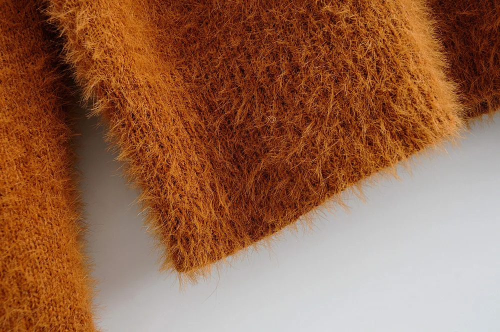 H.SA European Fashion Women Long Sleeve Turn Down Collar Sweater and Jumpers Button Up Orange Knitwear Loose Spring Tops | Женская