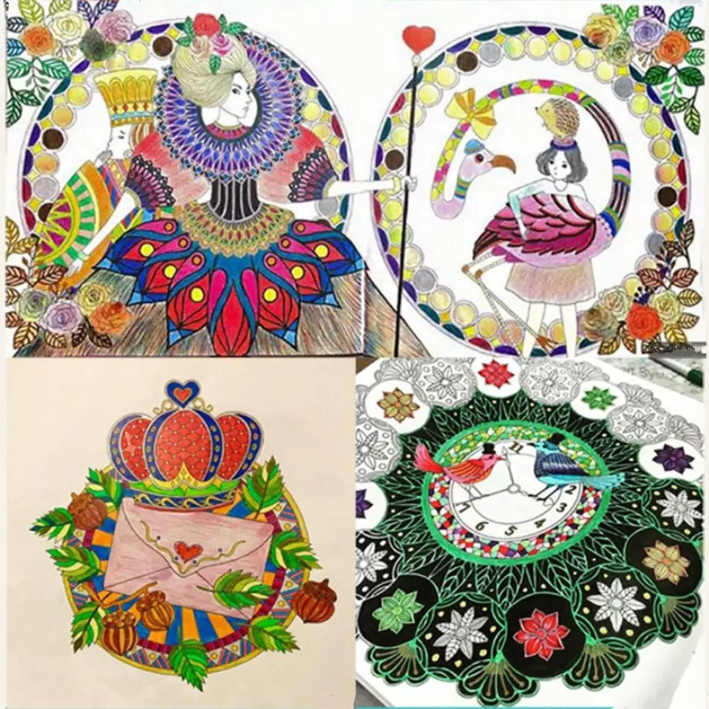 

96Pages A Hand-painted Coloring Book On Wonderland Has A Beautiful Storyline Stress Reliever Drawing Book For Adult Children