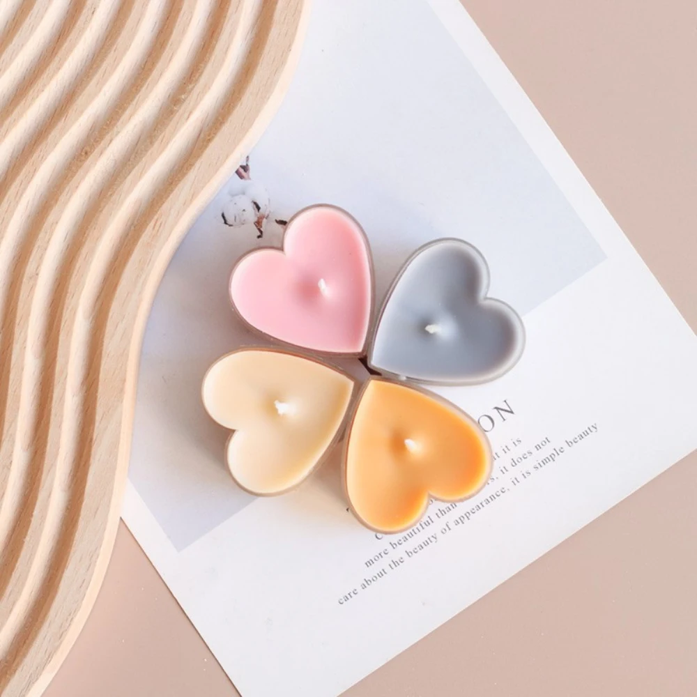 Пустые пластиковые чашки для чая и свечей в форме сердца 20 шт. восковые банки