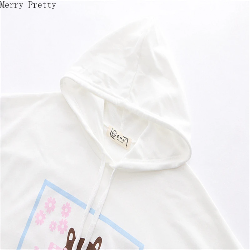 Женская футболка с капюшоном розовая или белая Базовая Повседневная коротким