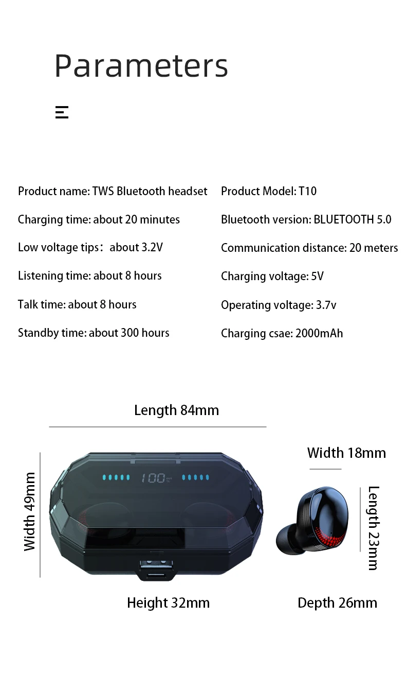 Беспроводные наушники Bluetooth 5,0 наушники 4D стерео звук наушники Встроенный микрофон светодиодный цифровые шоу Зарядка для samsung