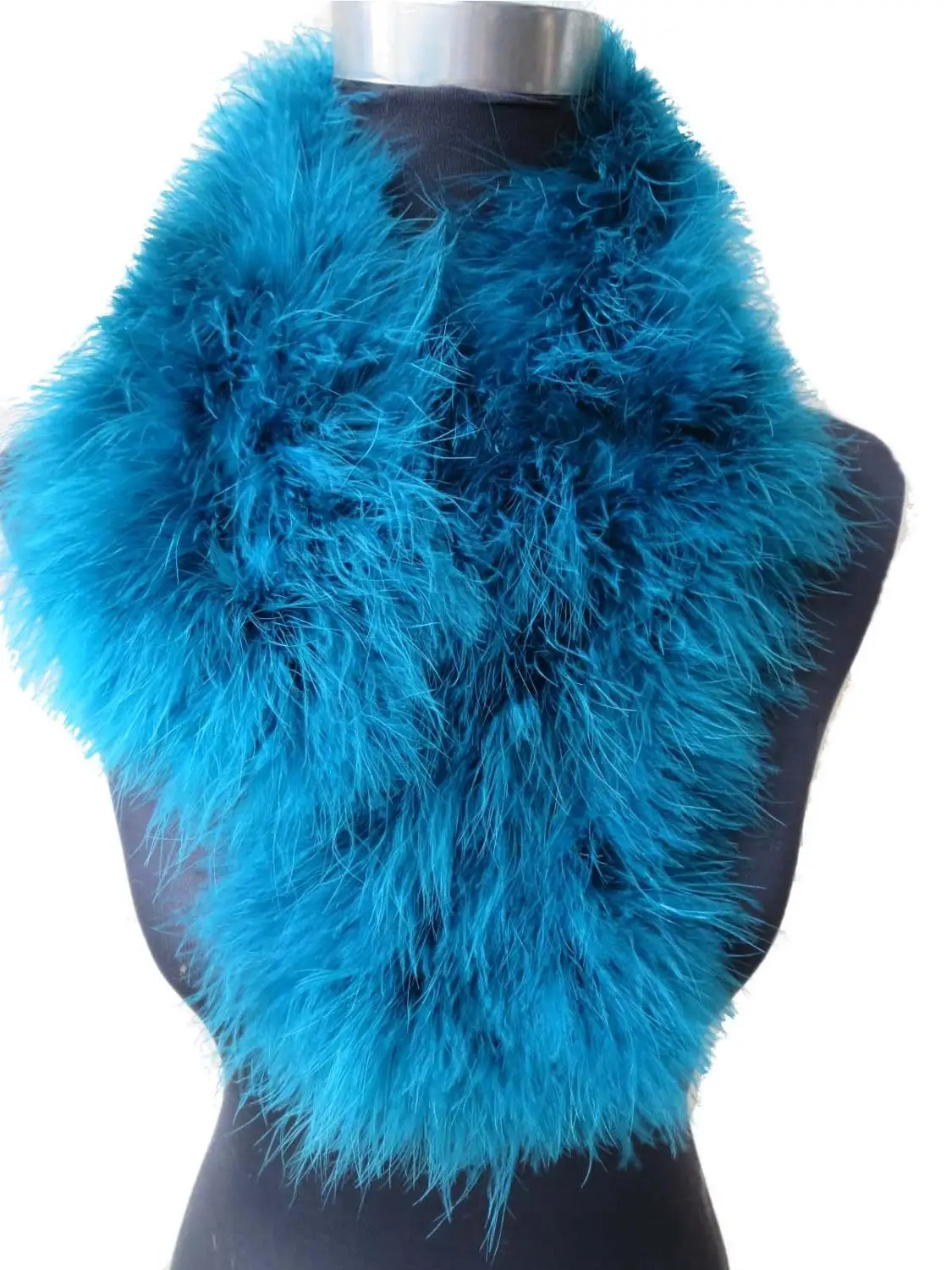 Женский шейный платок из натурального страусиного меха зимний теплый