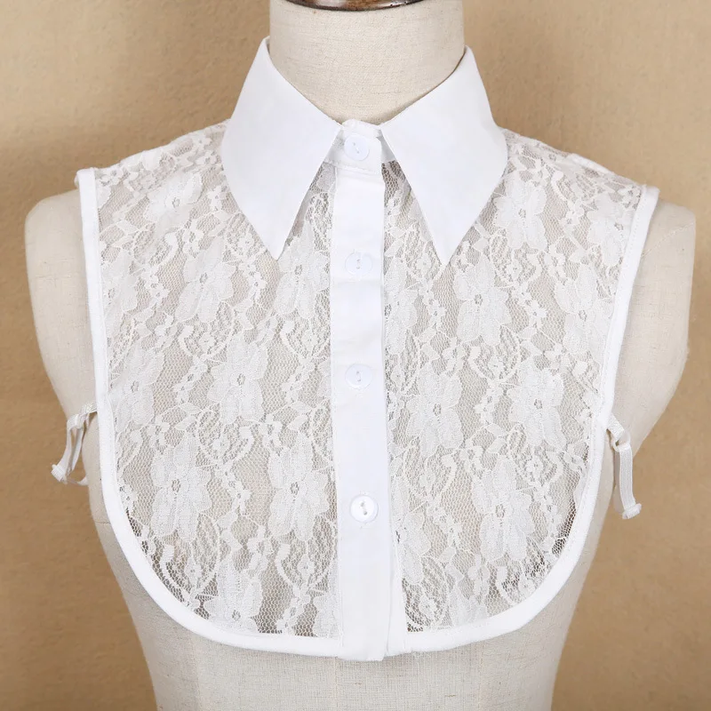

Street women's fashion Lace Fake Collar For Shirt Detachable Collars Solid Shirt Lapel Blouse Clothes Accessories