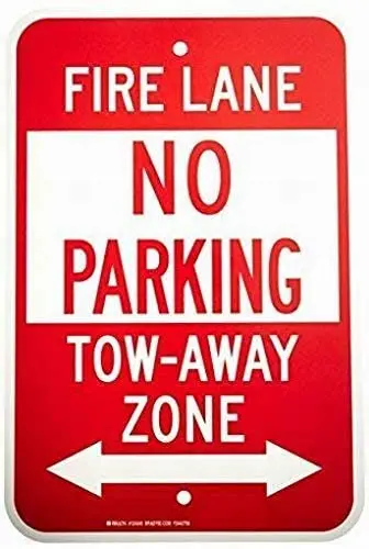 Огонь Lane нет парковки Tow Away зоны металлический знак Винтаж Алюминий