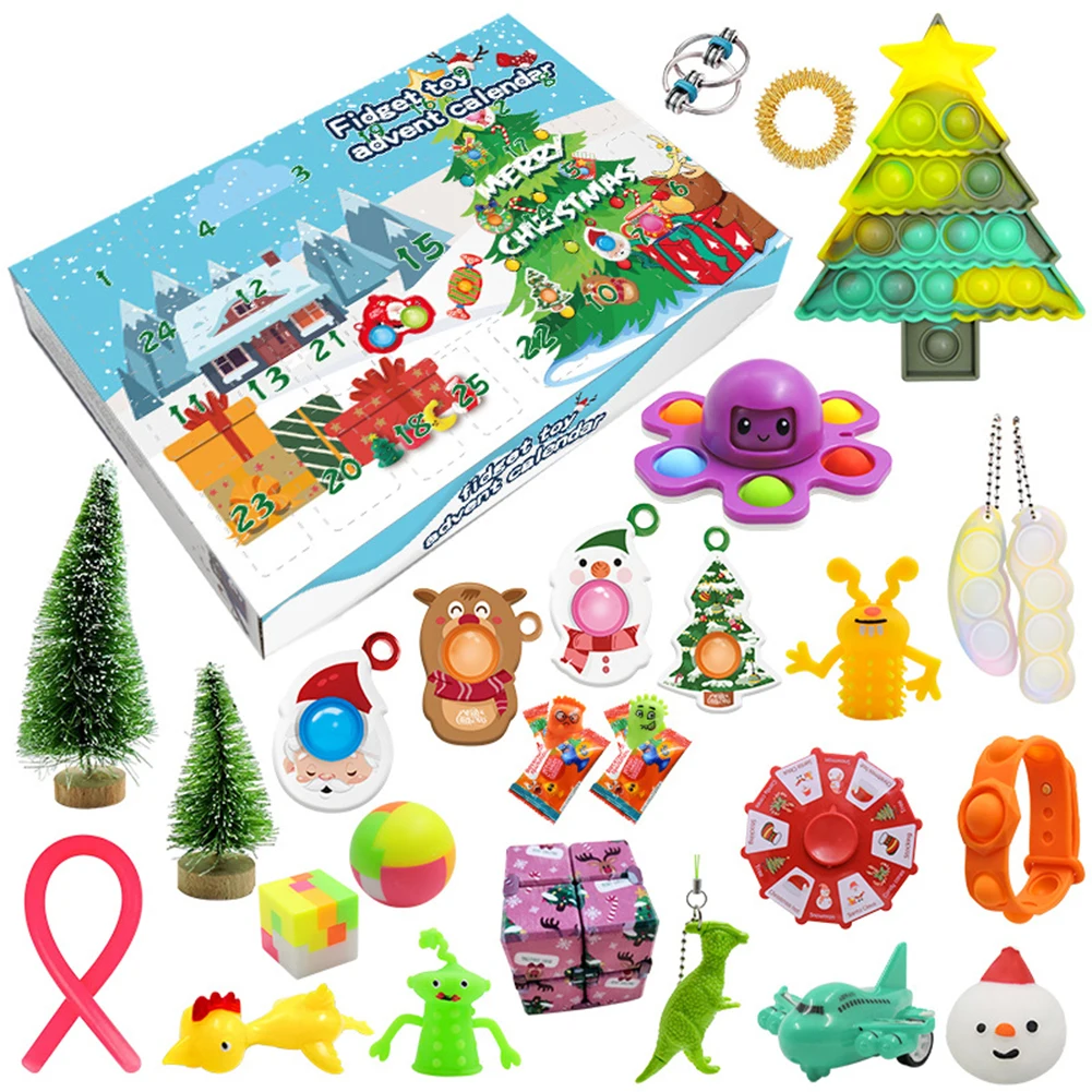 

24 дня, Рождественский календарь с обратным отсчетом, игрушка для аутизма, снятие давления, расслабляющая игра, фиджет, развивающая игрушка