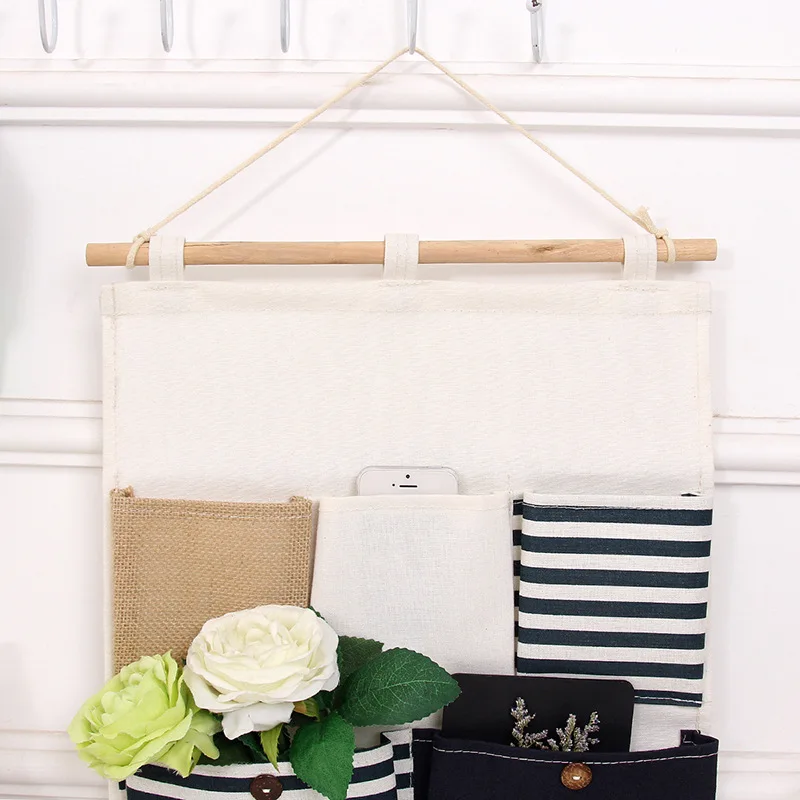 Модные красные 5 карманами настенная подвесная сумка для хранения