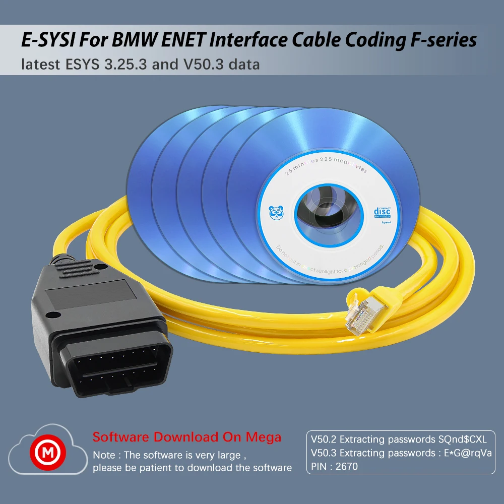 Кабель ENET для BMW F Series ESYS восстановление скрытых E SYS ICOM V50.3 настройка даты ECU чип